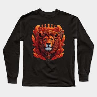 Lion face art Long Sleeve T-Shirt